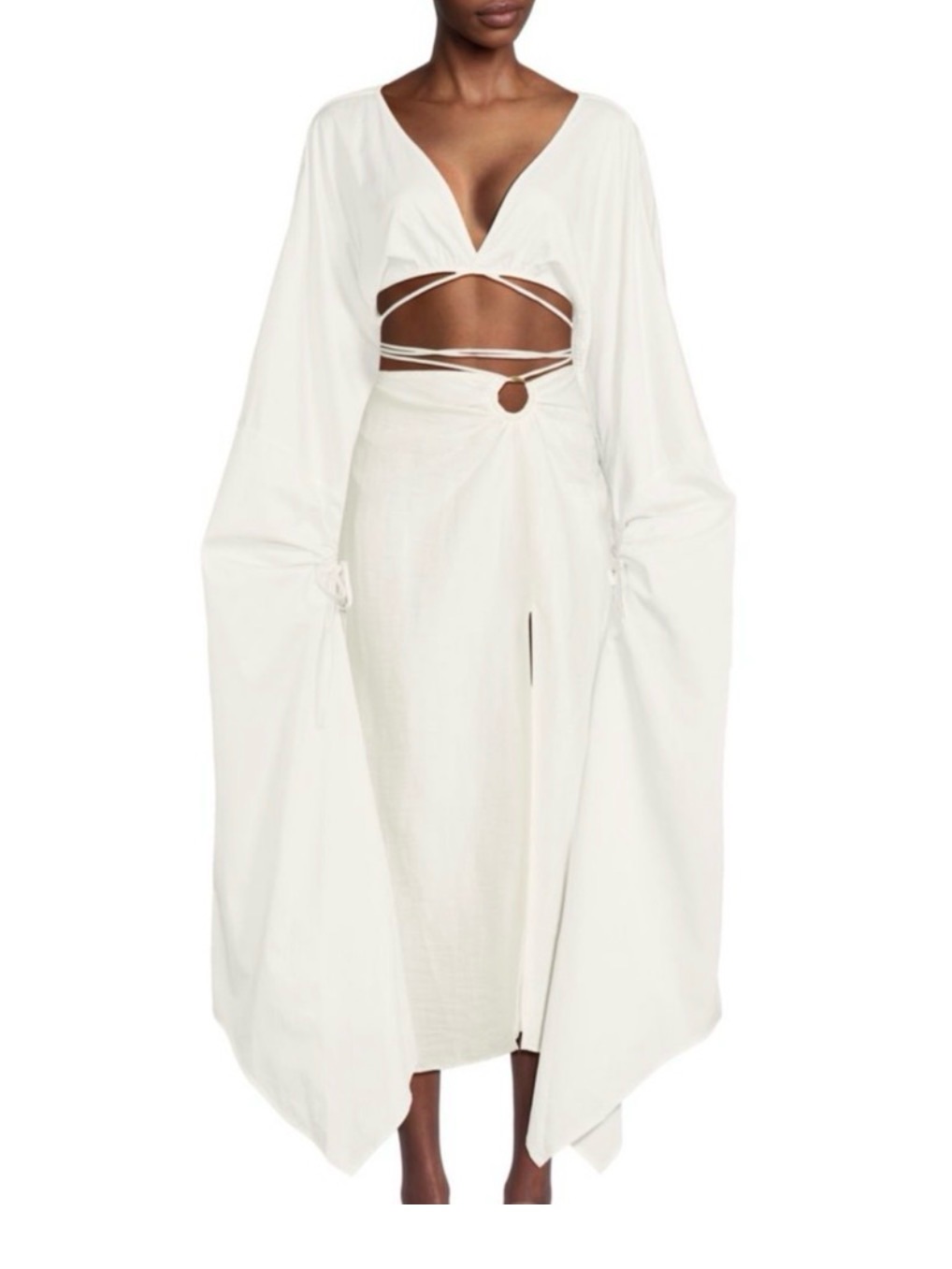 Cult Gaia White Cutout Wrap Tunic